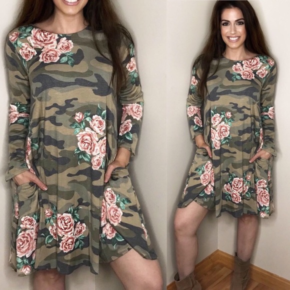 ValMarie Dresses & Skirts - ONLY ONE! Floral camo pocket dress.